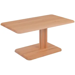 Venda Couchtisch, Kernbuche, Holz, Kernbuche, massiv, Säule, Bodenplatte, 60x48.5-67.5x100 cm, höhenverstellbar, Wohnzimmer, Wohnzimmertische, Couchtische, Couchtische höhenverstellbar