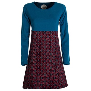 Vishes Tunikakleid Damen Langarm Longshirt-Kleid Sweatkleid Tunika-Kleid Shirt-Kleid Ethno, Goa, Hippie Style blau 36