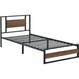 [en.casa] Metallbett Villach 90x200 cm Schwarz