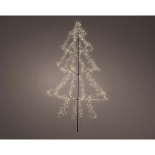 LED-Weihnachtsbaum, Metall, 3 m Höhe, 600 LED, warmweiß