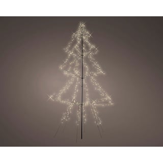 LED-Weihnachtsbaum, Metall, 3 m Höhe, 600 LED, warmweiß