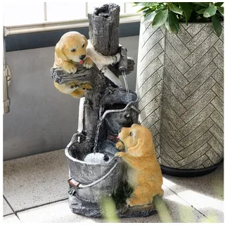 esotec Solarbrunnen Hundewelpen