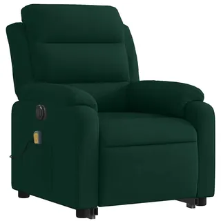 vidaXL Massagesessel mit Aufstehhilfe Elektrisch 92,5 x 100 x 0 cm Dunkelgrün Samt