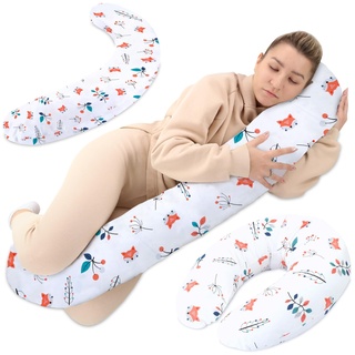 Totsy Baby Stillkissen XXL Seitenschläferkissen Baumwolle - Pregnancy Pillow Schwangerschaftskissen Lagerungskissen Erwachsene 165x70 cm Fuchs