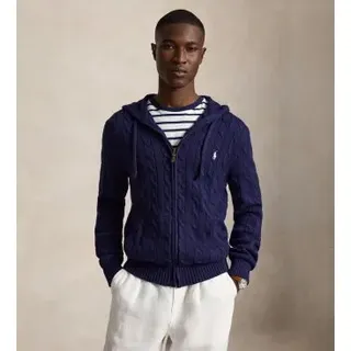 Polo Ralph Lauren für Herren. 710B18057002 Marineblauer Pullover aus Baumwolle mit Zopfmuster (M), Lässig