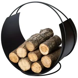 VASNER Holzkorb Metall 58 x 58 x 38 cm Schwarz