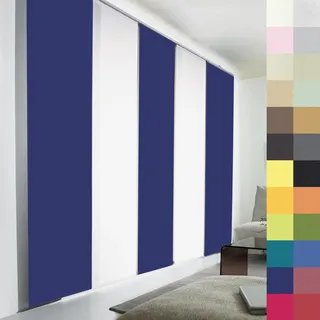 Sun World Schiebegardinen nach Maß, hochqualitative Wertarbeit, alle Größen verfügbar, Maßanfertigung, Schiebevorhang, Raumteiler, Flächenvorhang, Blickdicht (202cm Höhe x 80cm Breite/Dunkelblau)