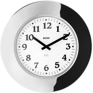Alessi Momento Wanduhr 6,0 cm 5520 silber/weiß
