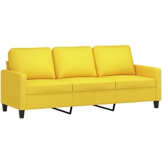 vidaXL 3-Sitzer-Sofa Hellgelb 180 cm Stoff
