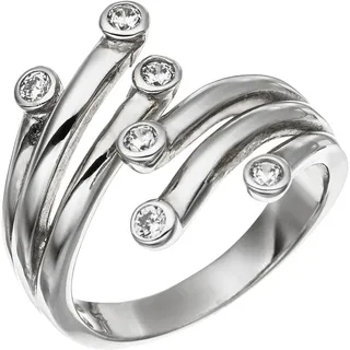 Silberring JOBO Gr. 62, silber (silber 925), Fingerringe, Damen, 62, Silber 925 (Sterlingsilber), Silberring, 925 Silber mit Zirkonia