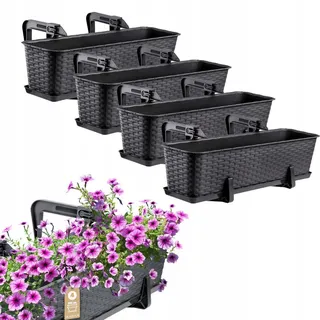 Kadax Balkonkasten 17 x 60 x 23 cm Anthrazit