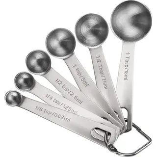 Messlöffel-set, 6-teilig, Aus Edelstahl, Kleine Esslöffel Mit Metrischen Und Us-amerikanischen Maßeinheiten, Zum Abmessen Von Trockenen Und Flüssigen Zutaten