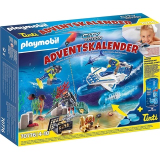Playmobil® Adventskalender PLAYMOBIL® 70776 Adventskalender Badespaß Polizeitaucheinsatz bunt