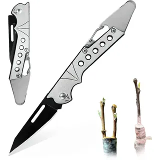 Taozoey Pfropfmesser und Klappmesser für den Garten, Edelstahl-Pfropfmesser, Gartenmesser, Pilzmesser, Beschneidemesser