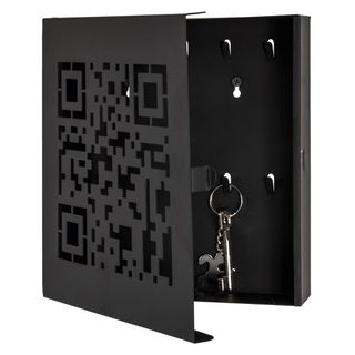 Haku-Möbel Schlüsselkasten Quinn 17515, schwarz, mit 10 Haken, mit Riegelverschluss