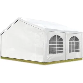 TOOLPORT Hochwertiges Partyzelt 5x5 m Pavillon Zelt PE Plane 450 N Gartenzelt Festzelt Wasserdicht weiß - Weiß
