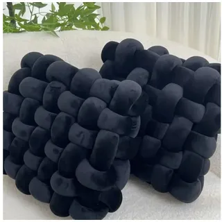 Norvéa Home Dekokissen Knotenkissen, Super weiches Füllmaterial, langlebig schwarz