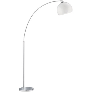 LED Bogenlampe, Metall silber, Lampenschirm weiß, Höhe 180cm