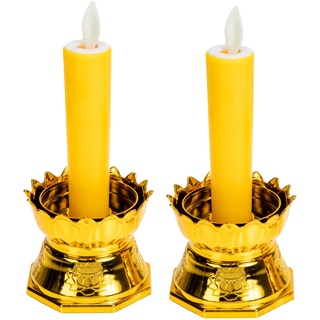 Housoutil 1 Paar Kerzenlicht elektrische Teelichter Lotusblumen Kerzenhalter Schreibtischdekoration Teelichter für Hochzeitsfeiern flammenlose flackernde Kerze elektrische LED-Lotuskerze