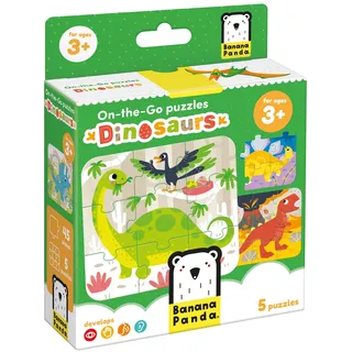 Banana Panda On-The-Go Puzzles Animals - für Kinder ab 2 Jahren - Kinderpuzzle - Puzzle mit Dinosaurier für Kleinkinder - 20 Teile - für Jungen und Mädchen - Klassische Puzzles