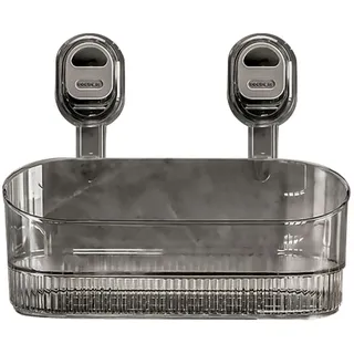 Generisch Saugnapf Badregal, Duschablage Ohne Bohren,Abnehmbar für Shampoo Conditioner Halter Duschkorb für Badezimmer Küche Organizer (Grau)