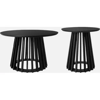 sweeek Couchtisch Schwarz Tannenholz 60 x 60 x 38 cm