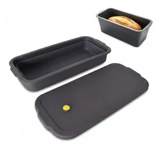 Silikon Backform Brot Rechteckige Faltbar Backform Brotbackform mit Deckel Antihaft Brotbackblech Backkasten Hochleistungs Backform für Sauerteigbrot, Kuchen, Toast, Backofen (32 × 14.5 × 11.5 cm)