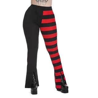 Banned Schlaghose Asymmetrical Allure Gestreift Hose Flares rot 3XL