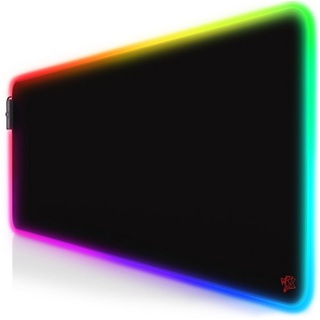 Titanwolf Gaming Mauspad, RGB Mousepad XL, 800 x 300 mm, verbessert Präzision & Geschwindigkeit rot|schwarz