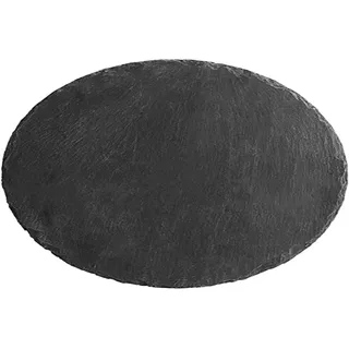 H&H 3375 Schieferteller, rund, Set, Schwarz, 6 Einheiten
