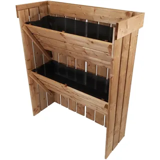 Lemodo Blumentreppe aus Holz, Pflanzregal mit Gartenvlies, Blumenkasten als Sichtschutz 1 Stück