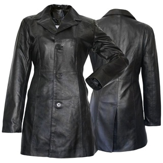 German Wear Ledermantel Trend 418C Damen Ledermantel Jacke aus Lamm Nappa Leder Schwarz 38