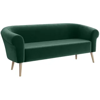 MEBLINI Mini Sofa 3-Sitzer für Wohnzimmer - Mini Lounge für DREI Personen - Küchensofa - Sofa Klein - Emilia - 3 - Grün Samt