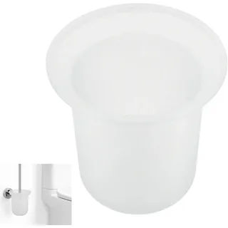 Ersatzglas für Toilettenbürste, Milchglas Klobürstenhalter, Weiß | Wandmontage WC Bürstenbehälter Ersatzbecher für Bad & Gäste-WC, Kompatibel mit vielen Garnituren, 11,5x11,5x11,5cm