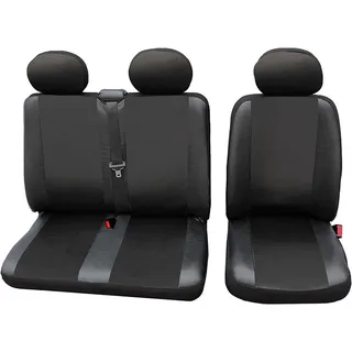 Woltu Auto-Sitzbezug Universal-Größe, Schutzbezug für 1+2 Sitzbezug Schonbezüge aus Kunstleder, Schwarz | Vorn Sitzbezüge Universal Größe,