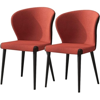 EsEntL Küchen-Esszimmerstühle, 2er-Set, moderner Küchenstuhl, gepolsterte Stühle mit Beinen aus Kohlenstoffstahl, Spleißstuhl (Farbe: Rot)