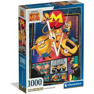 CLEMENTONI Ich – Einfach unverbesserlich 4 Puzzle - 1000 Teile | Puzzle Erwachsene in 70 x 50 cm - Minions Puzzle, 39798