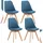 Esszimmerstuhl Linares Stoff blau 4er Set