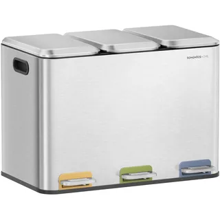 songmics home Mülleimer 15 l Metallicsilber