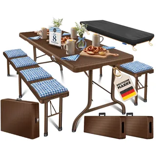 Kesser Polyrattan Bierzeltgarnitur 3-tlg. braun