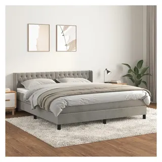 vidaXL Boxspringbett 180 x 200 cm Hellgrau