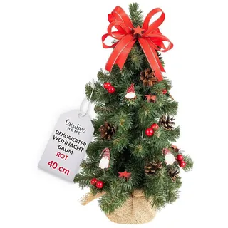 Creative Home Künstlicher Weihnachtsbaum Weihnachtsbaum Geschmückt Höhe 40 cm rot