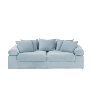 smart Big Sofa mit trendigem Cordbezug Lionore , türkis/petrol , Maße (cm): B: 242 H: 86 T: 121