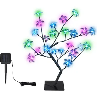 GLOBO Solarleuchte Kunststoff, Metall H 60 cm inkl. LED warmweiß schwarz