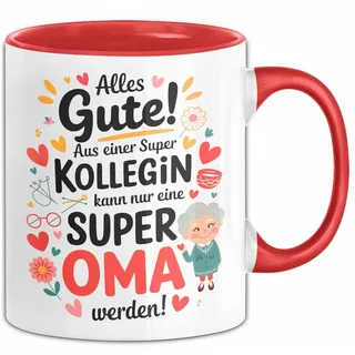 Trendation Tasse Oma Tasse Geschenkidee Beste Kollegin Oma Geschenk rot
