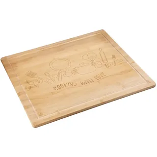 Kesper Herdabdeckplatte, Hellbraun, Holz, Bambus, 56x4x50 cm, FSC 100%, Küchen, Küchenelektrogeräte, Herde, Herdabdeckplatten