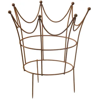 Rankgitter Rankhilfe Krone Rankgerüst Metall Eisen Rost Deko Staudenhalter rund (63cm breit)