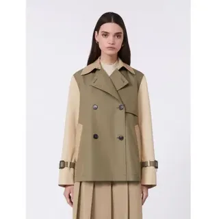 Weekend Max Mara für Damen. 2615021051600 Wkdbiglia Grüner Trenchcoat (38), Lässig, Baumwolle