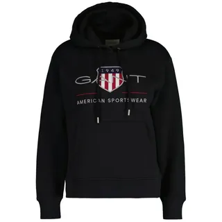 Gant Sweater Damen Sweatshirt Baumwolle Archive Shield Hoodie schwarz XL (44/46)