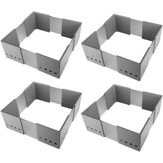 4er Set SO-TECH® CuisioFlex Trennwand Organisationsrahmen Aluminiumgrau/Weiß transluzent